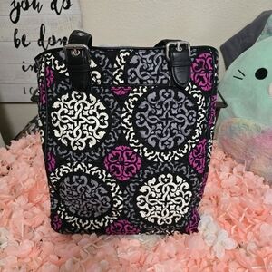Vera Bradley Stylish Black/White/Pink Patterned Tote Bag